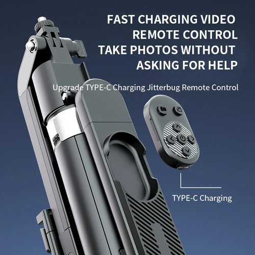 AI Tracking Selfie Stick with Gimbal Stabilizer - 360° Rotation & Face Tracking"